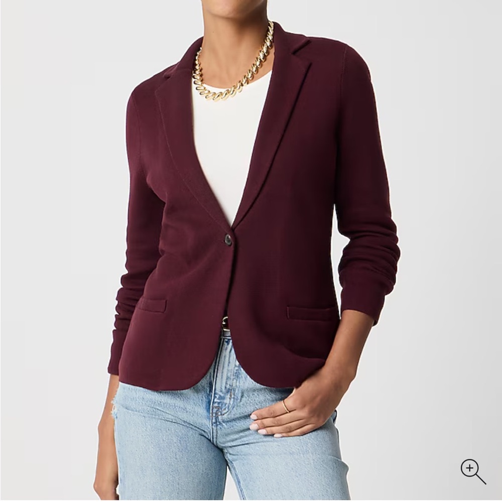 J. Crew Factory Midnight Burgundy Schoolboy Sweater Blazer NWT XXL